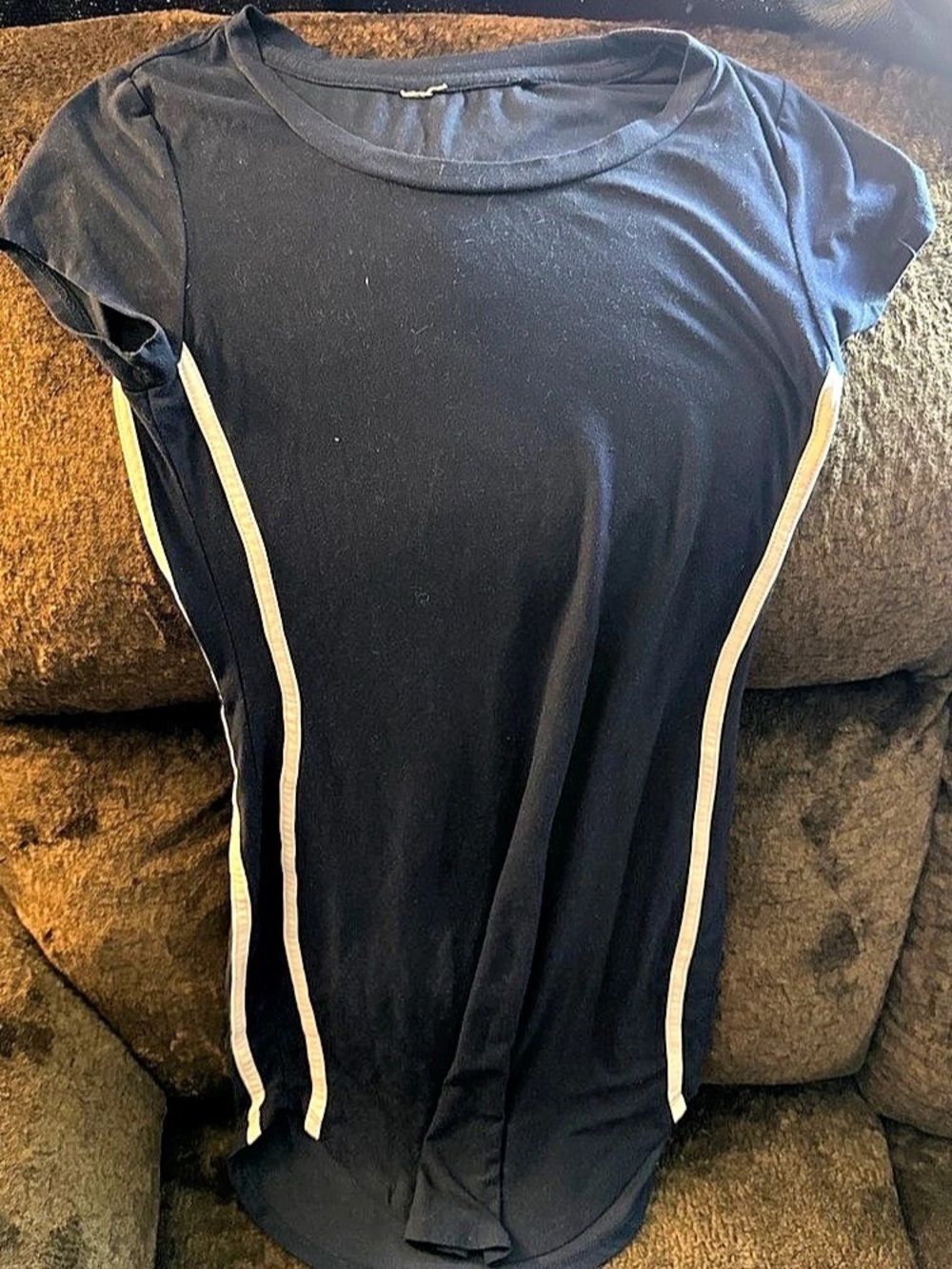 Blue with white stripe dress